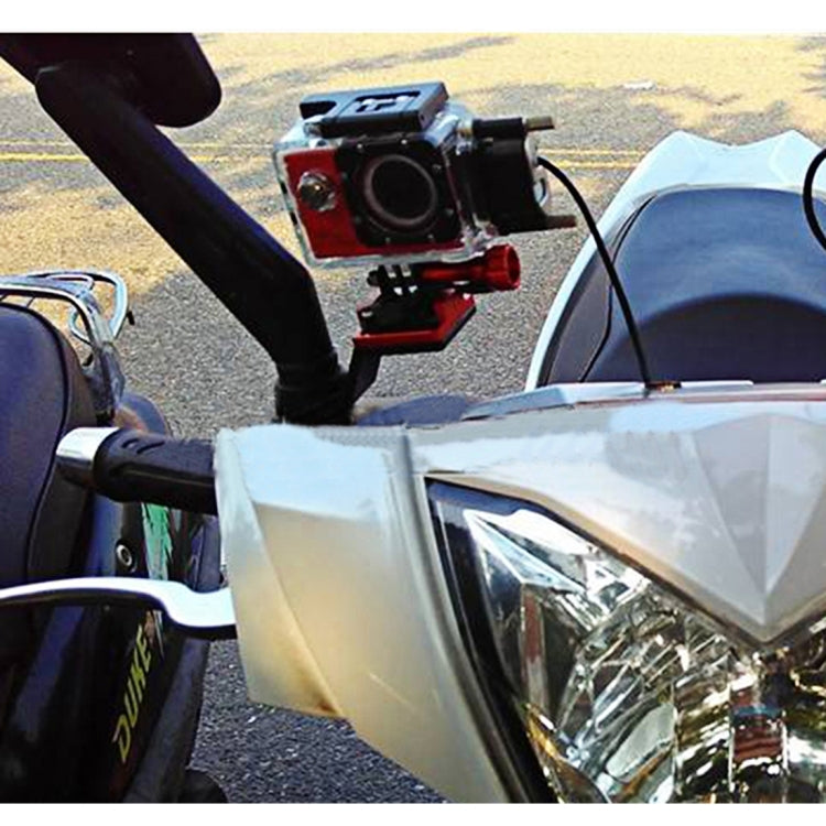 Motorcycle Rearview Mirror CNC Aluminum Alloy Stent Fixed Bracket Holder forGoPro Hero12 Black / Hero11 /10 /9 /8 /7 /6 /5, Insta360 Ace / Ace Pro, DJI Osmo Action 4 and Other Action Cameras(Red) - Bicycle Handlebar Mount by PMC TechLife | Online Shopping South Africa | PMC TechLife | Buy Now Pay Later Mobicred
