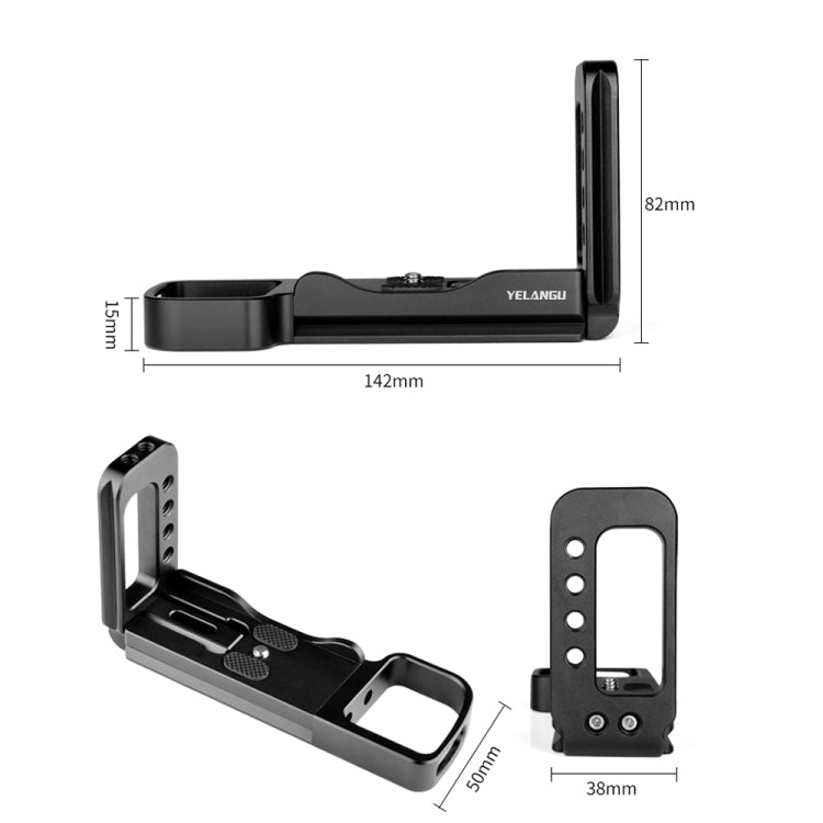 YELANGU YLG0715A 1/4 inch Vertical Shoot Quick Release L Plate Bracket Base Holder for Sony A6300 / A6000 / A6100 / A6400 / A6500 (Black) - free shipping - PMC TechLife - Order now!