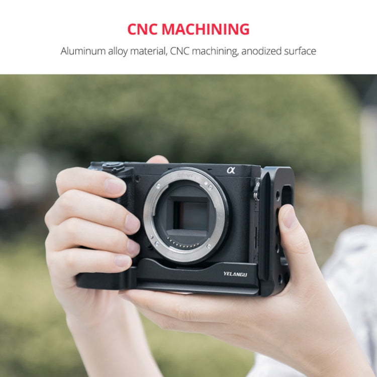 YELANGU YLG0715A 1/4 inch Vertical Shoot Quick Release L Plate Bracket Base Holder for Sony A6300 / A6000 / A6100 / A6400 / A6500 (Black) - free shipping - PMC TechLife - Order now!