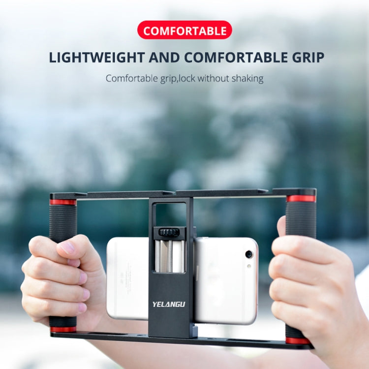 YELANGU PC05 YLG0909B Vlogging Live Broadcast Smartphone Metal Cage Video Rig Filmmaking Recording Handle Stabilizer Bracket for iPhone, Galaxy, Huawei, Xiaomi, HTC, LG, Google, and Other Smartphones(Black) - free shipping - PMC Jewellery - Order now!