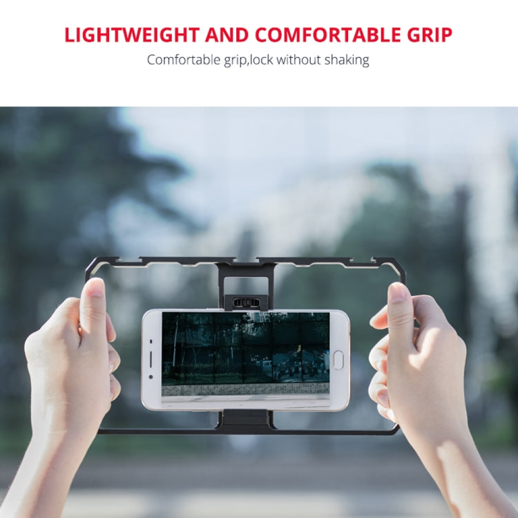 YELANGU  PC06 YLG0909A Vlogging Live Broadcast Smartphone Metal Cage Video Rig Filmmaking Recording Handle Stabilizer Bracket for iPhone, Galaxy, Huawei, Xiaomi, HTC, LG, Google, and Other Smartphones(Black) - free shipping - PMC Jewellery - Order now!