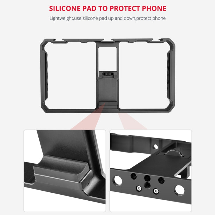 YELANGU  PC06 YLG0909A Vlogging Live Broadcast Smartphone Metal Cage Video Rig Filmmaking Recording Handle Stabilizer Bracket for iPhone, Galaxy, Huawei, Xiaomi, HTC, LG, Google, and Other Smartphones(Black) - free shipping - PMC Jewellery - Order now!