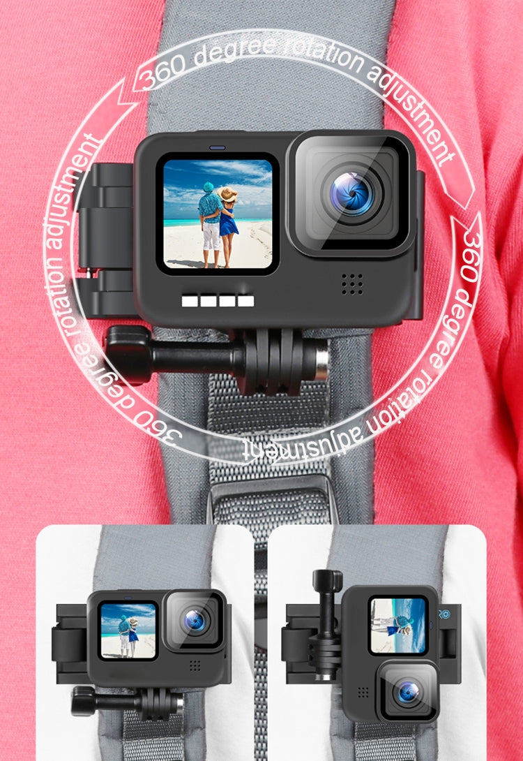 RUIGPRO 360 Degree Rotating Quick Release Strap Mount Shoulder Backpack Mount for GoPro, Insta360, DJI and Other Action Cameras(Black) - free shipping - PMC TechLife - Order now!