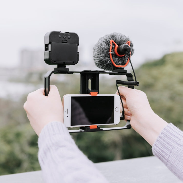YELANGU PC202 YLG1801B Vlogging Live Broadcast LED Selfie Light Smartphone Video Rig Handle Stabilizer Bracket Kits with Microphone & Fill Light - free shipping - PMC TechLife - Order now!