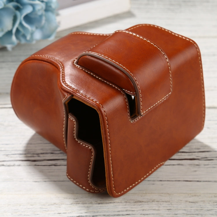 PU Leather Camera Full Body Case Bag with Strap for FUJIFILM X-T200 (15-45mm Lens)(Brown) - free shipping - PMC TechLife - Order now!