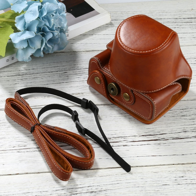 PU Leather Camera Full Body Case Bag with Strap for FUJIFILM X-T200 (15-45mm Lens)(Brown) - free shipping - PMC TechLife - Order now!