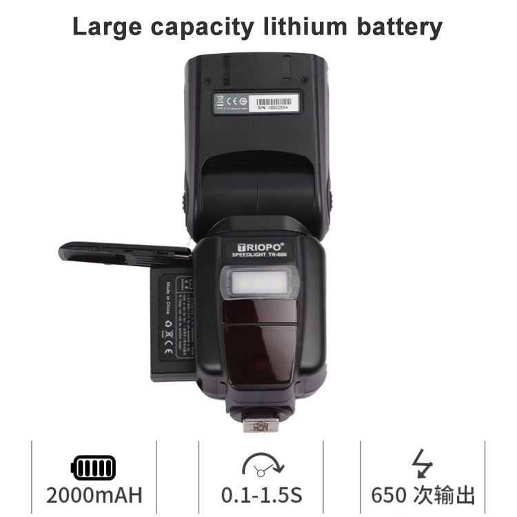 Triopo TR-666 2000mAh 2.4G Wireless Dual TTL Mode Flash Speedlite for Canon / Nikon DSLR Cameras - free shipping - PMC TechLife - Order now!