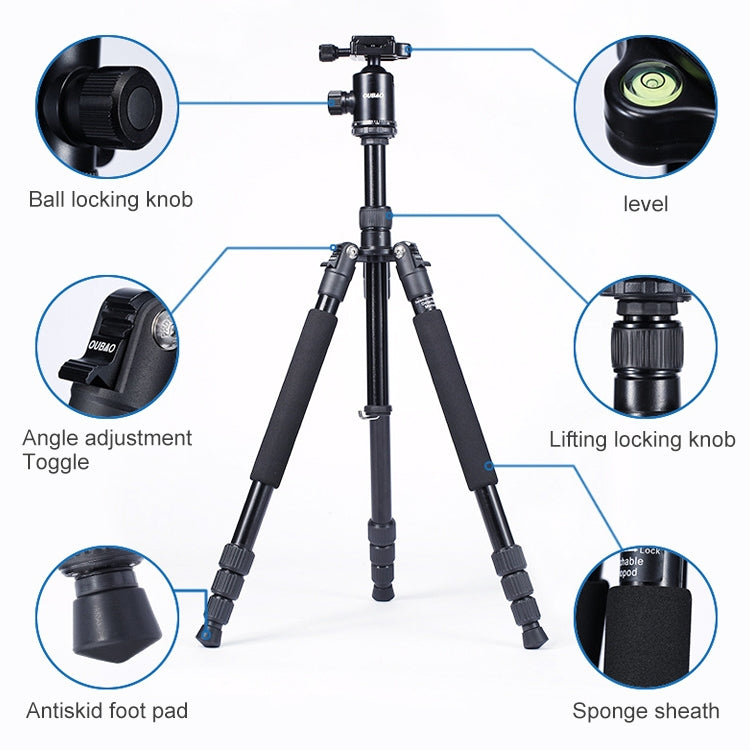 TRIOPO Oubao A-608S  Adjustable Portable  Aluminum Alloy Tripod with Ball Head for SLR Camera - free shipping - PMC TechLife - Order now!