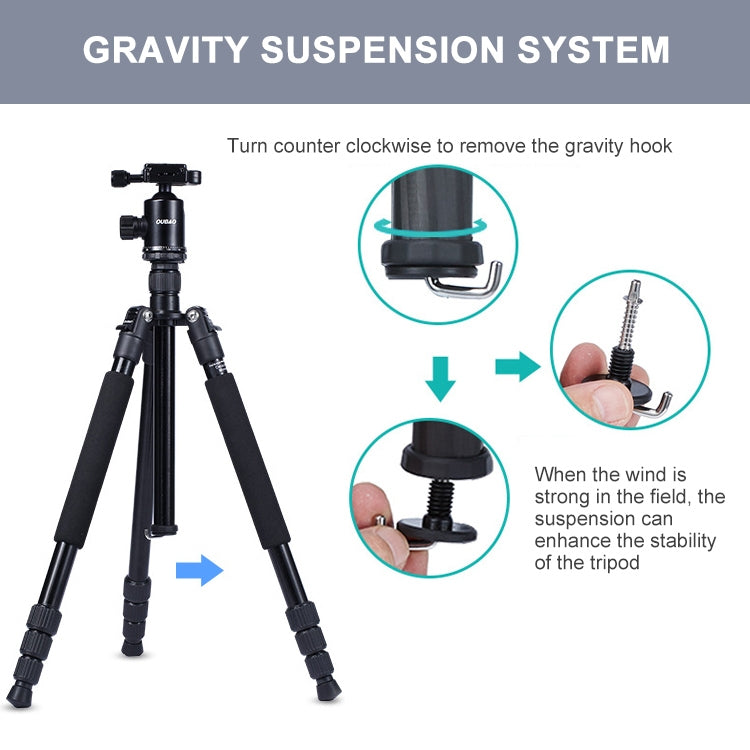 TRIOPO Oubao A-608S  Adjustable Portable  Aluminum Alloy Tripod with Ball Head for SLR Camera - free shipping - PMC TechLife - Order now!