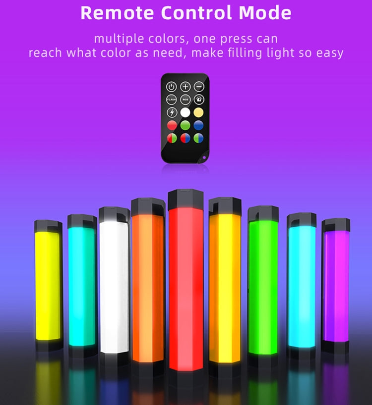 LUXCeO RGB Colorful Photo LED Stick Video Light APP Control Adjustable Color Temperature Waterproof Handheld LED Fill Light with Remote Control(Black) - free shipping - PMC TechLife - Order now!