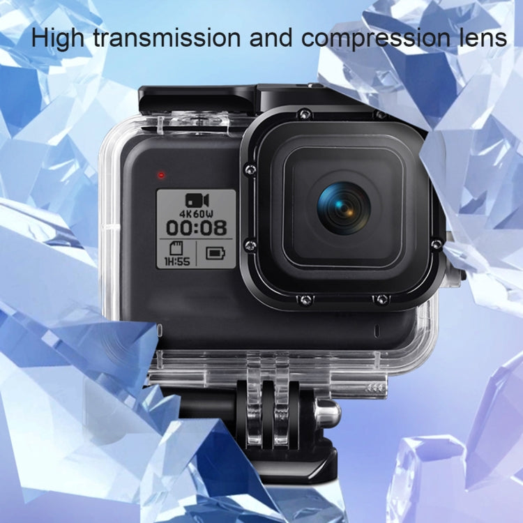 For GoPro HERO8 Black 45m Waterproof Housing Protective Case with Buckle Basic Mount & Screw & Floating Bobber Grip & Strap & Anti-Fog Inserts(Transparent) - free shipping - PMC TechLife - Order now!