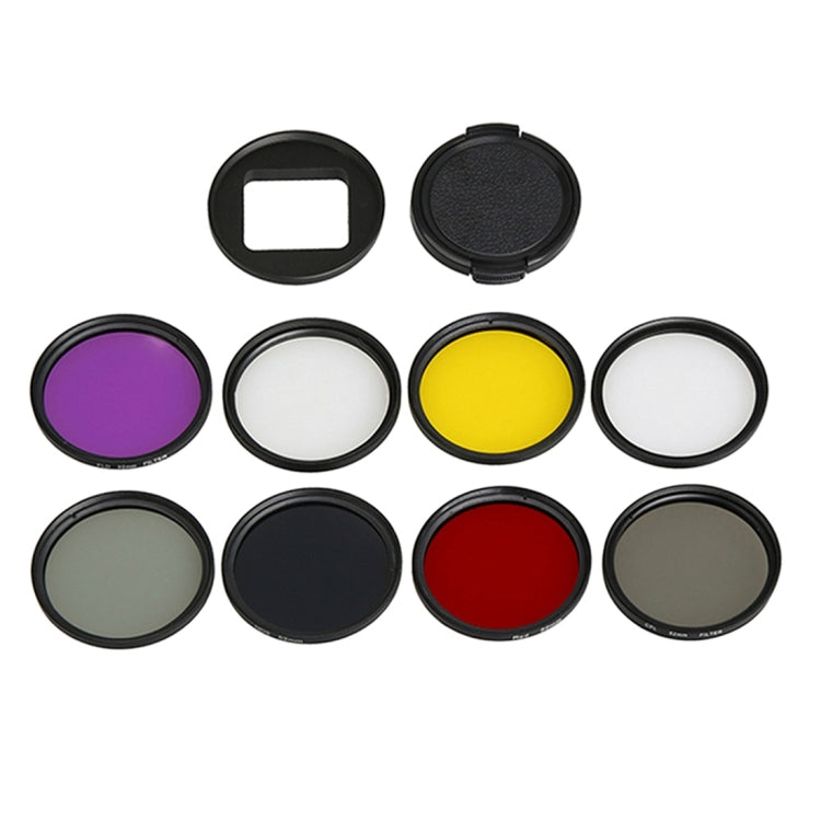 For GoPro HERO5 Sport Action Camera Proffesional 52mm Lens Filter(CPL + UV + ND8 + ND2 + Star 8 + Red + Yellow + FLD / Purple) & Waterproof Housing Case Adapter Ring - Lens Filter by PMC TechLife | Online Shopping South Africa | PMC TechLife | Buy Now Pay Later Mobicred