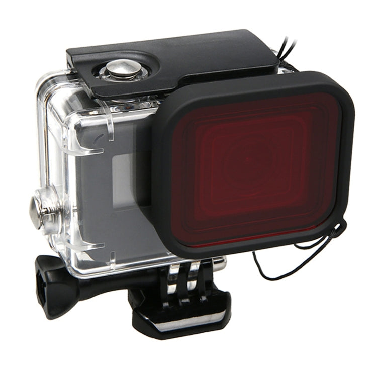 For GoPro HERO5 30m Waterproof PC & ABS Housing Protective Case + Camera Lens Red Quadrate Filter with Buckle Basic Mount & Long Screw & Anti-lost Hand Strap - Waterproof Cases by PMC TechLife | Online Shopping South Africa | PMC TechLife | Buy Now Pay Later Mobicred