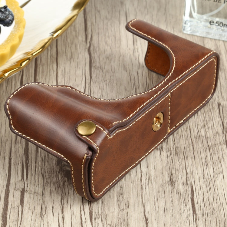 1/4 inch Thread PU Leather Camera Half Case Base for FUJIFILM X100V (Coffee) - free shipping - PMC TechLife - Order now!