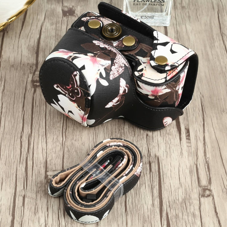 Flower Pattern PU Leather Camera Case for Sony A6000 / A6300 / A6400 / Nex 6 (Black) - free shipping - PMC TechLife - Order now!