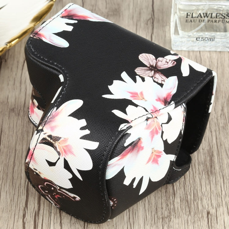 Flower Pattern PU Leather Camera Case for Sony A6000 / A6300 / A6400 / Nex 6 (Black) - free shipping - PMC TechLife - Order now!