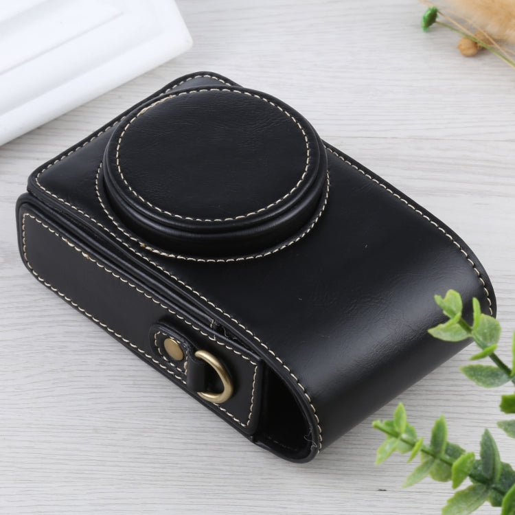 Vertical Flip Full Body Camera PU Leather Case Bag with Strap for Ricoh GR III / GRII, Sony ZV-1 / DSC-RX100M7 / RX100M6 / RX100M5 / RX100M2 (Black) - free shipping - PMC TechLife - Order now!