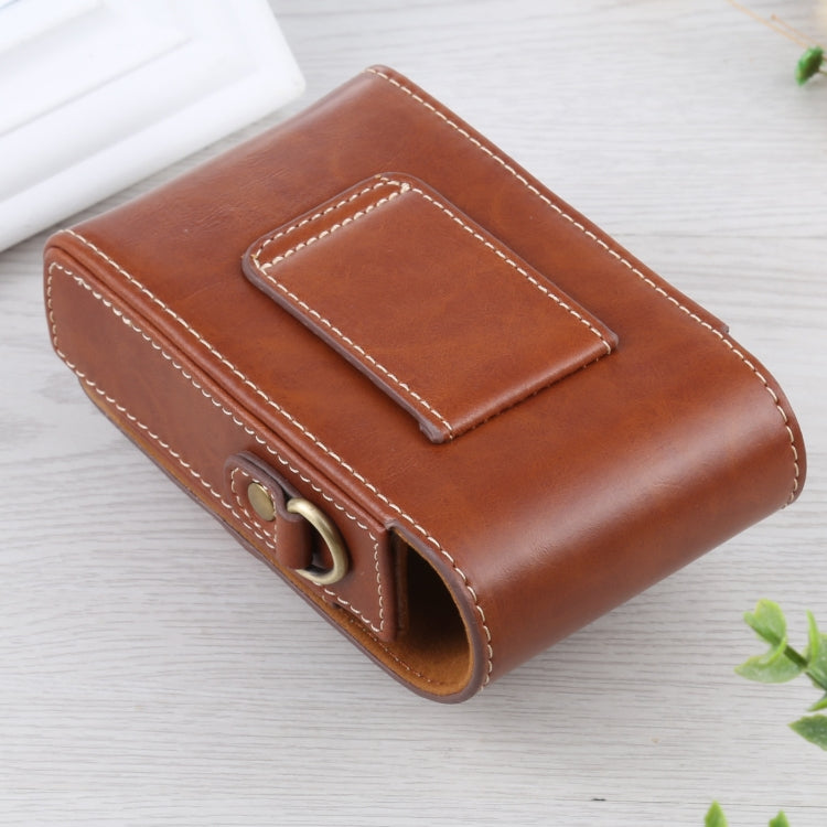 Vertical Flip Full Body Camera PU Leather Case Bag with Strap for Ricoh GR III / GRII, Sony ZV-1 / DSC-RX100M7 / RX100M6 / RX100M5 / RX100M2 (Brown) - free shipping - PMC TechLife - Order now!