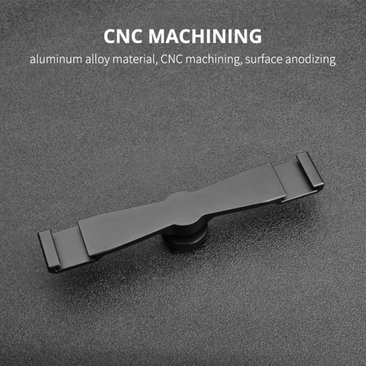 YELANGU A641 Cold Shoe to Dual Cold Shoe Mount Adapter Aluminum Alloy Extension Bracket (Black) - free shipping - PMC TechLife - Order now!