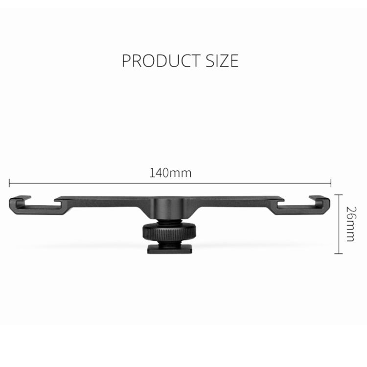 YELANGU A641 Cold Shoe to Dual Cold Shoe Mount Adapter Aluminum Alloy Extension Bracket (Black) - free shipping - PMC TechLife - Order now!