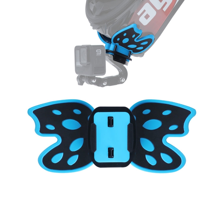 Butterfly Helmet Mount Adapter for GoPro, Insta360, DJI and Other Action Cameras(Blue) - Helmet Mount by PMC TechLife | Online Shopping South Africa | PMC TechLife | Buy Now Pay Later Mobicred