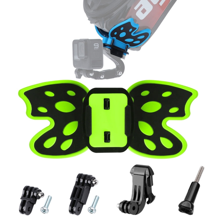 Butterfly Helmet Mount Adapter with 3-Way Pivot Arm & J-Hook Buckle & Long Screw for GoPro, Insta360, DJI and Other Action Cameras (Fluorescent Green) - Helmet Mount by PMC TechLife | Online Shopping South Africa | PMC TechLife | Buy Now Pay Later Mobicred
