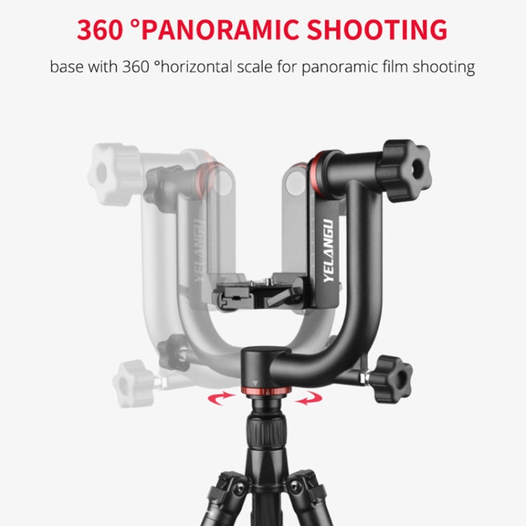 YELANGU  A201 360 Degree Horizontal Gimbal Tripod Head for DV and SLR Cameras (Black) - free shipping - PMC TechLife - Order now!