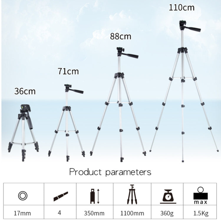 Live Broadcast Tripod 4-Section Folding Legs Aluminum Alloy Tripod Mount with U-Shape Three-Dimensional Tripod Head for DSLR & Digital Camera, Adjustable Height: 35-106cm - free shipping - PMC TechLife - Order now!