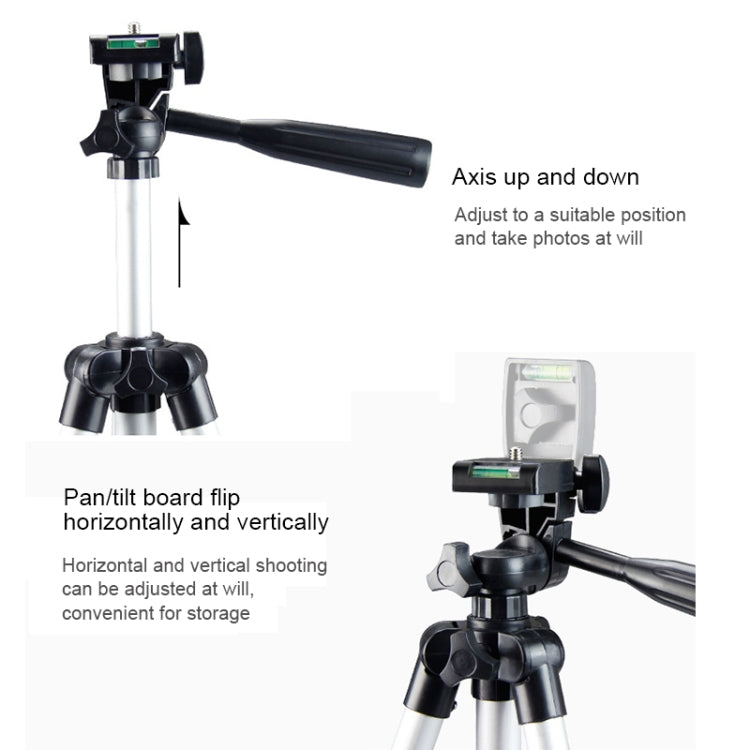 Live Broadcast Tripod 4-Section Folding Legs Aluminum Alloy Tripod Mount with U-Shape Three-Dimensional Tripod Head for DSLR & Digital Camera, Adjustable Height: 35-106cm - free shipping - PMC TechLife - Order now!