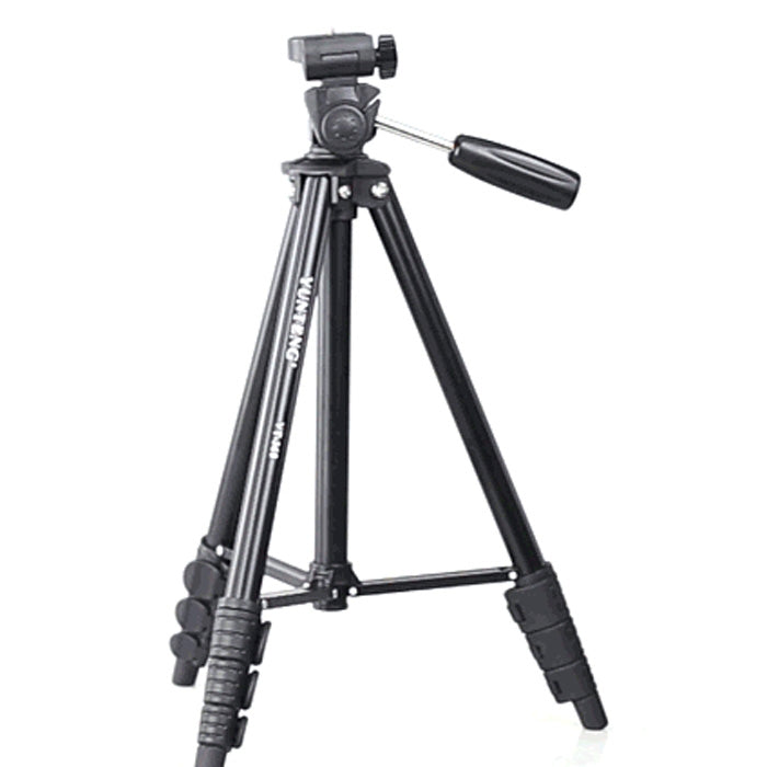 YUNTENG VCT-680RM 4-Section Folding Legs Aluminum Alloy Tripod Mount with Three-Dimensional Tripod Head for DSLR & Digital Camera, Adjustable Height: 46-138cm (Black) - free shipping - PMC TechLife - Order now!