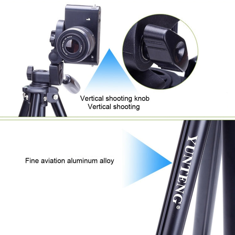 YUNTENG VCT-680RM 4-Section Folding Legs Aluminum Alloy Tripod Mount with Three-Dimensional Tripod Head for DSLR & Digital Camera, Adjustable Height: 46-138cm (Black) - free shipping - PMC TechLife - Order now!