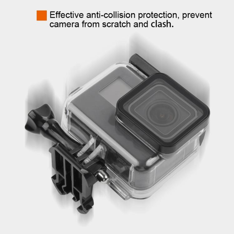 45m Waterproof Housing Protective Case + Touch Screen Back Cover for GoPro NEW HERO /HERO6 /5, with Buckle Basic Mount & Screw & (Purple, Red, Pink) Filters, No Need to Remove Lens (Transparent) - Waterproof Cases by PMC TechLife | Online Shopping South Africa | PMC TechLife | Buy Now Pay Later Mobicred