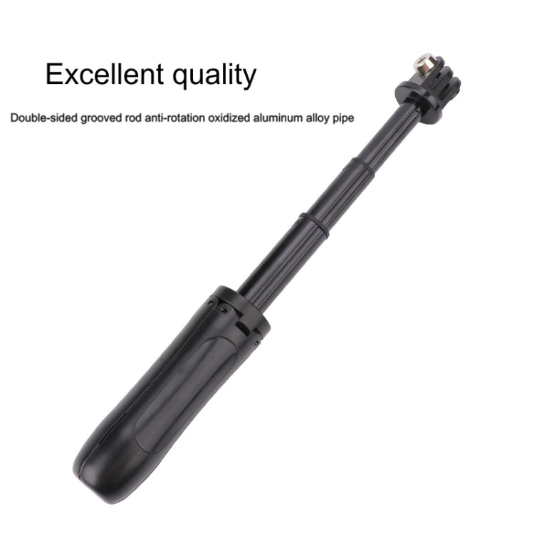 Multi-functional Foldable Tripod Holder Selfie Monopod Stick for GoPro Hero12 Black / Hero11 /10 /9 /8 /7 /6 /5, Insta360 Ace / Ace Pro, DJI Osmo Action 4 and Other Action Cameras, Length: 12-23cm(Red) - Extendable Pole by PMC TechLife | Online Shopping South Africa | PMC TechLife