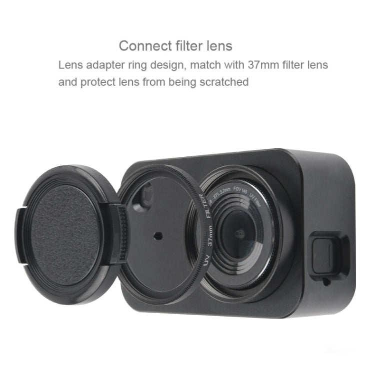 Housing Shell Aluminum Alloy Protective Cage with 37mm Filter Lens & Lens Cap & Screw for Xiaomi Mijia Small Camera (Black) - Metal Cases by PMC TechLife | Online Shopping South Africa | PMC TechLife | Buy Now Pay Later Mobicred