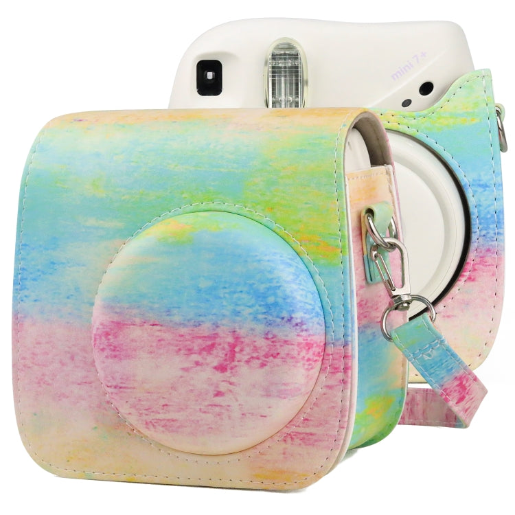 Oil Paint Full Body PU Leather Case Camera  Bag with Strap for FUJIFILM instax mini 7+ - Leather Bag by PMC TechLife | Online Shopping South Africa | PMC TechLife | Buy Now Pay Later Mobicred