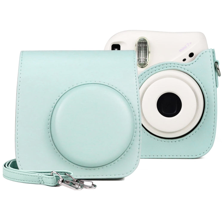 Retro Full Body PU Leather Case Camera  Bag with Strap for FUJIFILM instax mini 7+ (Baby Blue) - Leather Bag by PMC TechLife | Online Shopping South Africa | PMC TechLife | Buy Now Pay Later Mobicred
