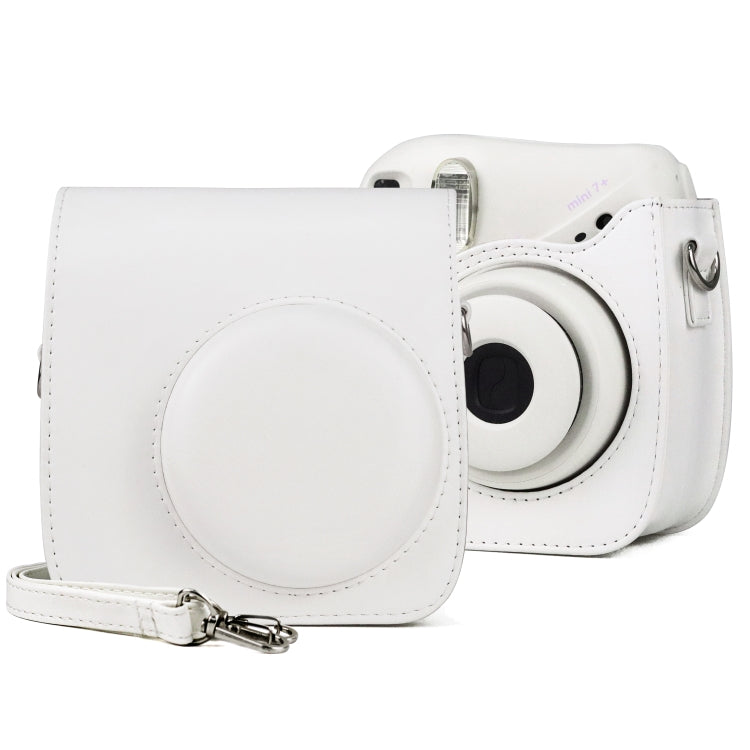 Retro Full Body PU Leather Case Camera  Bag with Strap for FUJIFILM instax mini 7+ (White) - Leather Bag by PMC TechLife | Online Shopping South Africa | PMC TechLife | Buy Now Pay Later Mobicred