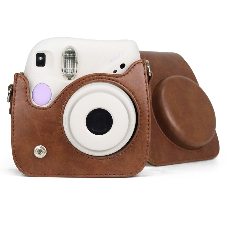 Retro Full Body PU Leather Case Camera  Bag with Strap for FUJIFILM instax mini 7+ (Brown) - Leather Bag by PMC TechLife | Online Shopping South Africa | PMC TechLife | Buy Now Pay Later Mobicred