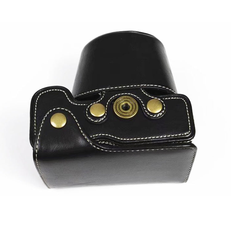 Full Body Camera PU Leather Case Bag for Sony LCE-7C / Alpha 7C / A7C 28-60mm / 40.5mm Lens(Black) - Leather Bag by PMC TechLife | Online Shopping South Africa | PMC TechLife | Buy Now Pay Later Mobicred