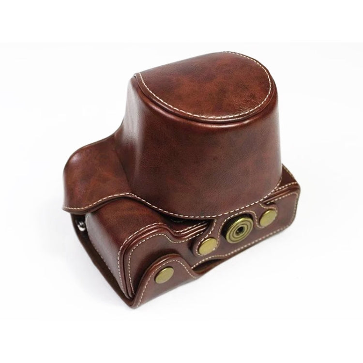 Full Body Camera PU Leather Case Bag for Sony LCE-7C / Alpha 7C / A7C 28-60mm / 40.5mm Lens(Coffee) - Leather Bag by PMC TechLife | Online Shopping South Africa | PMC TechLife | Buy Now Pay Later Mobicred