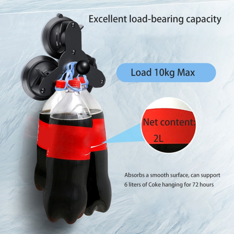 Dual Suction Cup Mount Holder with Tripod Adapter & Screw & Phone Clamp & Anti-lost Silicone Net for for GoPro, Insta360, DJI and Other Action Cameras, Smartphones(Black) - Holder by PMC TechLife | Online Shopping South Africa | PMC TechLife | Buy Now Pay Later Mobicred