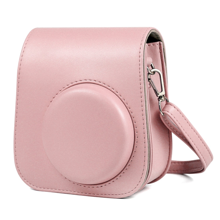 Solid Color Full Body Camera Leather Case Bag with Strap for FUJIFILM Instax mini 11 (Pink) - Leather Bag by PMC TechLife | Online Shopping South Africa | PMC TechLife | Buy Now Pay Later Mobicred