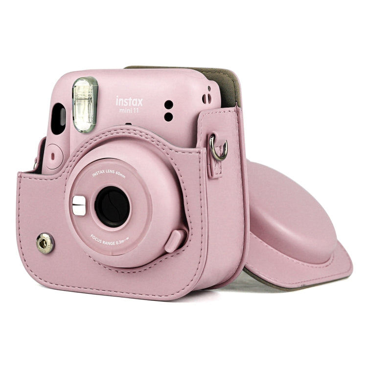 Solid Color Full Body Camera Leather Case Bag with Strap for FUJIFILM Instax mini 11 (Pink) - Leather Bag by PMC TechLife | Online Shopping South Africa | PMC TechLife | Buy Now Pay Later Mobicred