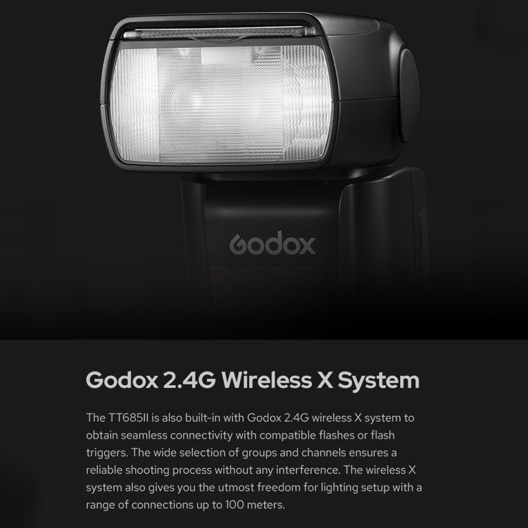 Godox TT685II-F 2.4GHz Wireless TTL HSS 1/8000s Flash Speedlite for FUJIFILM (Black) - free shipping - PMC TechLife - Order now!