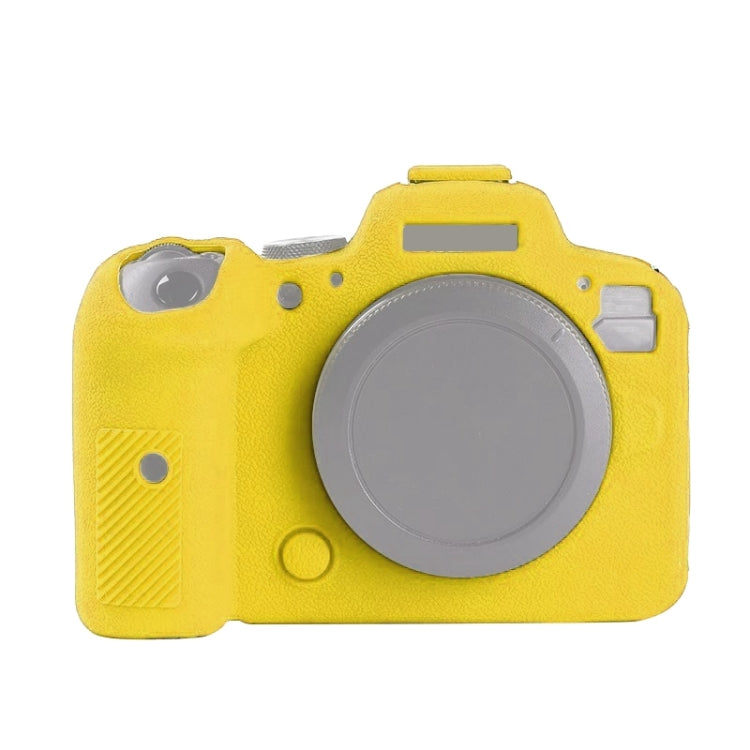 For Canon EOS R6 Litchi Texure Soft Silicone Case(Yellow) - Protective Case by PMC TechLife | Online Shopping South Africa | PMC TechLife | Buy Now Pay Later Mobicred