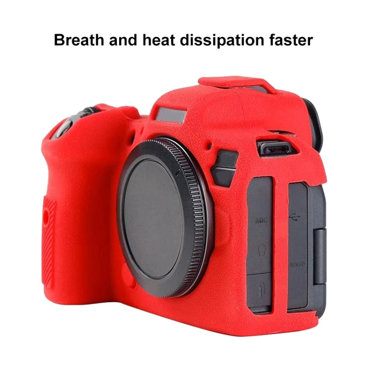 For Canon EOS R6 Litchi Texure Soft Silicone Case(Red) - Protective Case by PMC TechLife | Online Shopping South Africa | PMC TechLife | Buy Now Pay Later Mobicred
