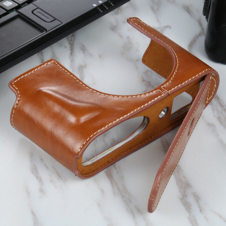 1/4 inch Thread PU Leather Camera Half Case Base for Leica Q2(Brown) - Half Case by PMC TechLife | Online Shopping South Africa | PMC TechLife | Buy Now Pay Later Mobicred