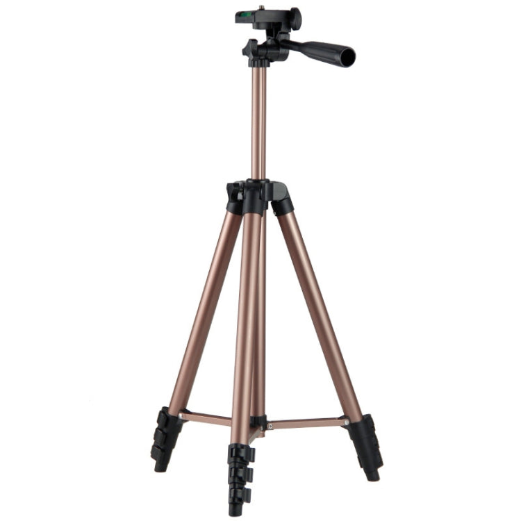130cm 4-Section Folding Aluminum Alloy Tripod Mount with Three-Dimensional Head(Champagne Gold) - Tripods by PMC TechLife | Online Shopping South Africa | PMC TechLife | Buy Now Pay Later Mobicred