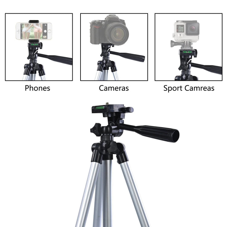 130cm 4-Section Folding Aluminum Alloy Tripod Mount with Three-Dimensional Head(Black) - free shipping - PMC TechLife - Order now!