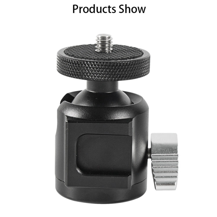 BEXIN HK25 Aluminum Alloy Cold Shoe Tripod Adapter Ball Head (Black) - Tripod Heads by BEXIN | Online Shopping South Africa | PMC TechLife | Buy Now Pay Later Mobicred